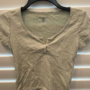 Brandy Melville Tan Fitted Short Sleeve Tee